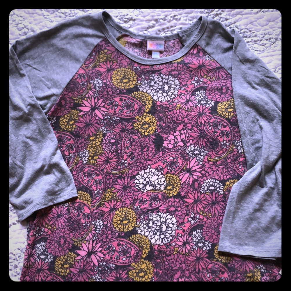 Lularoe randy raglan floral NWT
